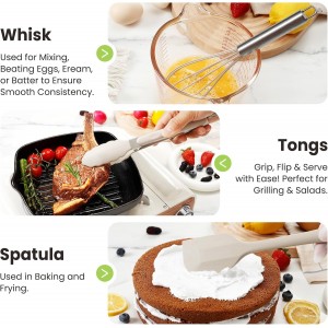 Cooking Utensils Set, 35Pcs Silicone Kitchen Utensils Set with Holder, 446°F Heat Resistant Food Grade Spatula Set, BPA Free Kitchen Gadgets for Non-stick Cookware, Easy to Clean (Khaki)