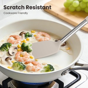 Cooking Utensils Set, 35Pcs Silicone Kitchen Utensils Set with Holder, 446°F Heat Resistant Food Grade Spatula Set, BPA Free Kitchen Gadgets for Non-stick Cookware, Easy to Clean (Khaki)