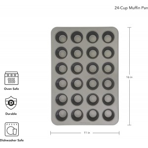 KitchenAid 24-Cup Nonstick Aluminized Steel Mini Muffin Pan, Contour Silver