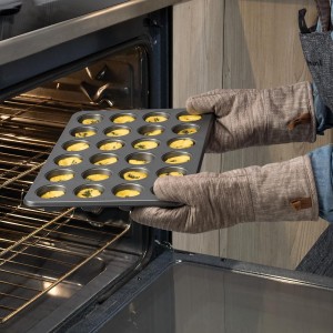 KitchenAid 24-Cup Nonstick Aluminized Steel Mini Muffin Pan, Contour Silver