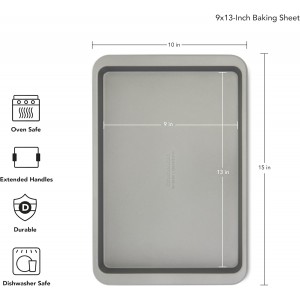 KitchenAid 9x13in Nonstick Aluminized Steel Baking Sheet, Contour Silver