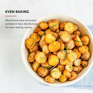 KitchenAid 9x13in Nonstick Aluminized Steel Baking Sheet, Contour Silver