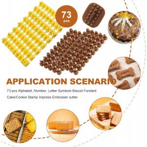 172 PCS Alphabet Number Symbols Cookie Cutters Set Biscuit Cake Impress Embosser Cutter Stamp Press DIY Embosser Mold for Cake Baking Clay