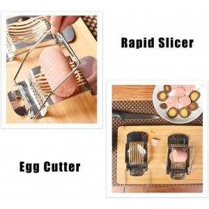 Egg Slicer for Hard Boiled Eggs Heavy Duty Metal Egg Cutter Stainless Steel Wire Quickly for Eggs Salads Sandwiches