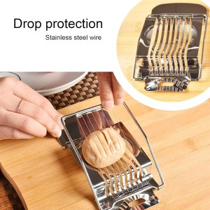 Egg Slicer for Hard Boiled Eggs Heavy Duty Metal Egg Cutter Stainless Steel Wire Quickly for Eggs Salads Sandwiches