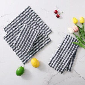 Homaxy 12 Pack Kitchen Dish Cloths, Ultra Soft and Absorbent Dish Towels, Reusable Fast Drying Microfiber Cleaning Cloth, Coral Velvet Wave Design No-lint, 10 x 10 inches, Dark Grey