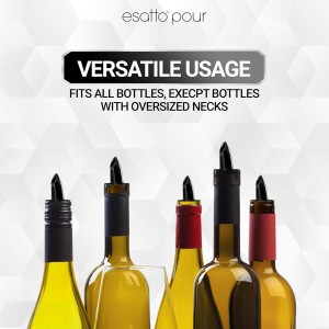 Esatto 100 Piece Plastic Bottle Pourer - Versatile Drink and Alcohol Pourer Spout - Easy Install, Durable, Professional Bar Tool