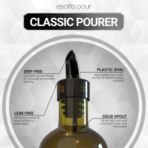 Esatto 100 Piece Plastic Bottle Pourer - Versatile Drink and Alcohol Pourer Spout - Easy Install, Durable, Professional Bar Tool