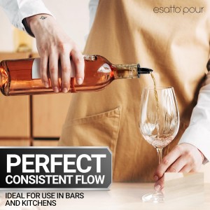 Esatto 100 Piece Plastic Bottle Pourer - Versatile Drink and Alcohol Pourer Spout - Easy Install, Durable, Professional Bar Tool