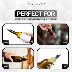 Esatto 100 Piece Plastic Bottle Pourer - Versatile Drink and Alcohol Pourer Spout - Easy Install, Durable, Professional Bar Tool