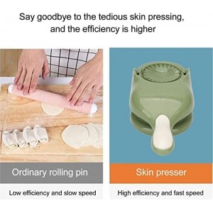 2-in-1 Plastic Dumpling Maker and Wrapper, Green Dough Press Mold Tool for Homemade Dumplings, Wontons, Pastries, Kitchen Gadget