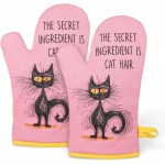 Miracu Funny Oven Mitts, Black Cats Gifts for Cat Lovers, Cute Kitten Kitchen Accessories, Fun Birthday, Mothers Day, Housewarming Baking Cooking Themed Gifts for Women Lady Mom Wife Girlfriend Owner