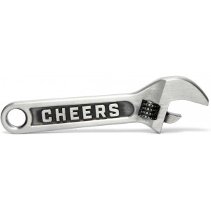 Cheers Wrench Bottle Opener Keychain – Heavy Duty Metal Beer Cap Tool, Funny Mechanic Gift for Men, Dad or Handyman, Garage Bar Accessory, Groomsmen Present, Birthday or Stocking Stuffer Idea