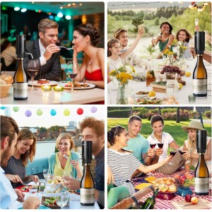 Electric Wine Aerator, Wine Decanter, Wine Dispenser, Wine Gift, Automatic One-Touch Wine Pourer Pump Wine Oxidizer for Red and White Wine Re-chargeable