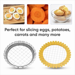 Egg Dicer for Hard Boiled Eggs - Wire Egg Salad Chopper Grid - Metal & Plastic Potato, Carrot & Egg Cutter, Set of 3 - Manual Grid for Salads, Appetizers and Sandwiches