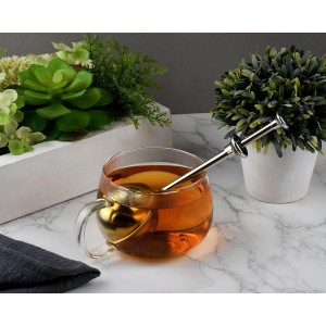 Flour Sifter 304 Stainless Steel Flour Duster Tea Strainer set of 2 Spring-operated Handle Strainer for Baking, Sifting Sugar, Flour, Spices, and Herbs