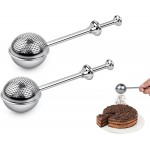 Flour Sifter 304 Stainless Steel Flour Duster Tea Strainer set of 2 Spring-operated Handle Strainer for Baking, Sifting Sugar, Flour, Spices, and Herbs