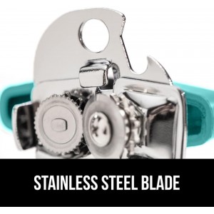 Gorilla Grip Manual Can Opener and Ice Cream Scoop, Can Opener Includes Built In Bottle Opener, Ice Cream Scoop is Heavy Duty, Dishwasher Safe, Both in Turquoise Color, 2 Item Bundle