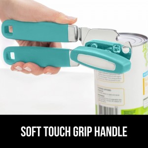Gorilla Grip Manual Can Opener and Ice Cream Scoop, Can Opener Includes Built In Bottle Opener, Ice Cream Scoop is Heavy Duty, Dishwasher Safe, Both in Turquoise Color, 2 Item Bundle