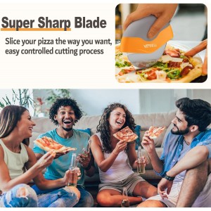 Pizza Slicer, VENZELL Pizza Cutter Wheel with Protective Blade Cover, Super Sharp Pizza Slicer Cutter, Easy to Clean Detachable Slicer, Ergonomic Grip Food Chopper, Pizza Knife Kitchen Tools, Orange