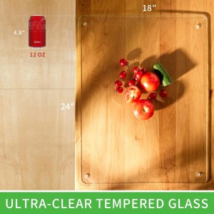 Large Tempered Glass Cutting Boards For Kitchen 18 x 24- High Transparency for Countertop Protection, Scratch-Resistant, Heat-Resistant, Dishwasher safe(XX-Large)