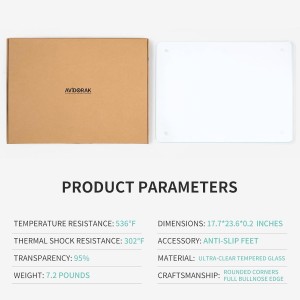 Large Tempered Glass Cutting Boards For Kitchen 18 x 24- High Transparency for Countertop Protection, Scratch-Resistant, Heat-Resistant, Dishwasher safe(XX-Large)