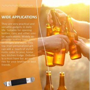 3 Pack Magnetic Bottle Openers Stainless Steel Flat Bottle Opener, Solid and Beer Openers Small Bottle Opener Can Tapper with Magnet for Camping and Traveling