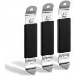3 Pack Magnetic Bottle Openers Stainless Steel Flat Bottle Opener, Solid and Beer Openers Small Bottle Opener Can Tapper with Magnet for Camping and Traveling