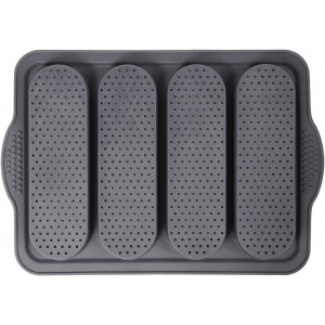 2 Pcs Silicone Bread Loaf Pan, 4 Holes Baguette Bread Pan Easy to Release, Non-Stick French Bread Baking Pan for Homemade Bread, French Baguette, Baking Romantic Dinner Tool