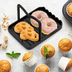 Ysks'hf spoon holder and pot lid holder，stainless steel，Kitchen Utensil Rest, scraper holder & pot holder，Spoon Holder for Stove Top - Kitchen Utensil Holder for Ladles & Tongs（Black)