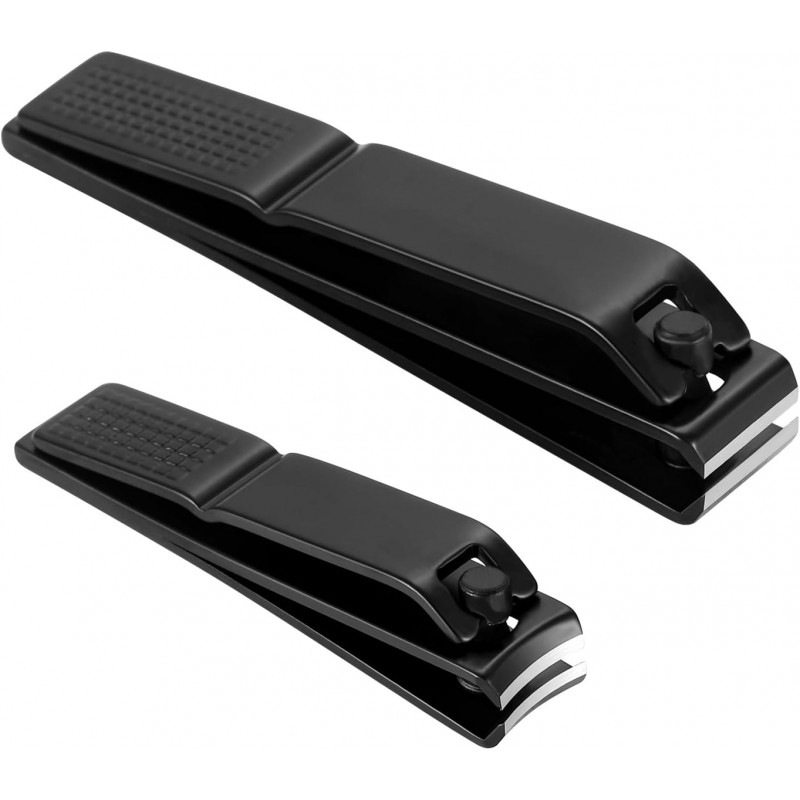 Bignes Nail & Toenail Clipper Set, Nail Clippers for Thick Ingrown Nails, Ultra Sharp Fingernail & Toenail Cutters for Men Women (Black)