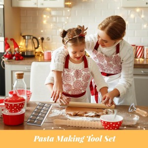 Tioncy 9 Pcs Pasta Making Tool Set Wood Gnocchi Board with Ravioli Mold Raviolo Maker Raviolo Stamp Rolling Pin Gnocco Maker for Home Cooks Kitchen Gift (Classic Gnocchi Board with Ravioli Mold Set)