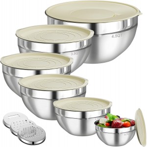 Mixing Bowls with Lids Set, 6 PCS Stainl...