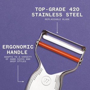 Milk Street Precision Peeler – Stainless Steel Vegetable Peeler with Replaceable Blades, Durable & Dishwasher Safe Potato Peeler for Effortless Veggie Prep