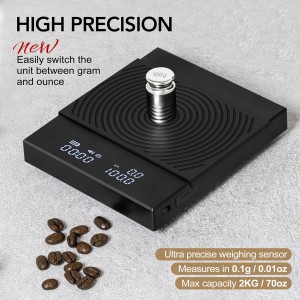 TIMEMORE Black Mirror Basic 2 Coffee Scale with Timer, 2kg/0.1g High Precision Kitchen Scale, Espresso Scale with Flow Rate Function, Digital Coffee Scale for Pour Over Drip Coffee with Silicone Cover