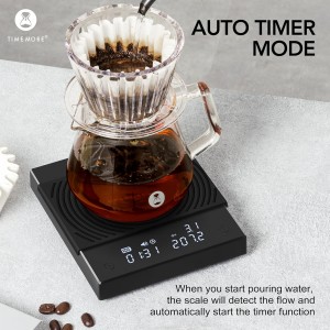 TIMEMORE Black Mirror Basic 2 Coffee Scale with Timer, 2kg/0.1g High Precision Kitchen Scale, Espresso Scale with Flow Rate Function, Digital Coffee Scale for Pour Over Drip Coffee with Silicone Cover