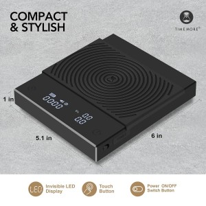 TIMEMORE Black Mirror Basic 2 Coffee Scale with Timer, 2kg/0.1g High Precision Kitchen Scale, Espresso Scale with Flow Rate Function, Digital Coffee Scale for Pour Over Drip Coffee with Silicone Cover