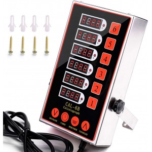 6 Channel Digital Commercial Kitchen Timer Cooking Reminder Loud Ring Alarm