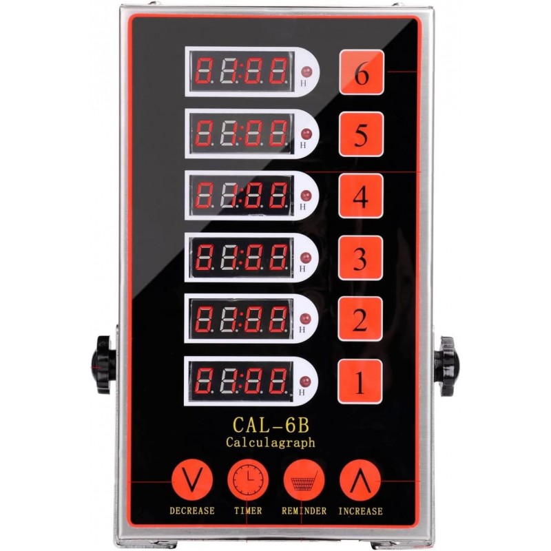 6 Channel Digital Commercial Kitchen Timer Cooking Reminder Loud Ring Alarm