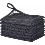 Premium Mesh Dish Cloths for Kitchen, Quick Drying Kitchen Dish Washing Net and Scrubber, Order-Free Dish Rags for Washing Dishes Black 12X12 6 Pack
