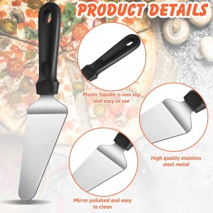 40 Pcs Pizza Spatula Pie Server Stainless Steel Cake Serving Spatula Non Slip Easy to Grip Baking Triangular Spade Plastic Handle Shovel for Desserts Pizza Pie Cake Biscuit
