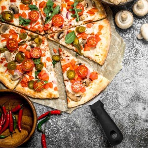 40 Pcs Pizza Spatula Pie Server Stainless Steel Cake Serving Spatula Non Slip Easy to Grip Baking Triangular Spade Plastic Handle Shovel for Desserts Pizza Pie Cake Biscuit