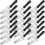 40 Pcs Pizza Spatula Pie Server Stainless Steel Cake Serving Spatula Non Slip Easy to Grip Baking Triangular Spade Plastic Handle Shovel for Desserts Pizza Pie Cake Biscuit
