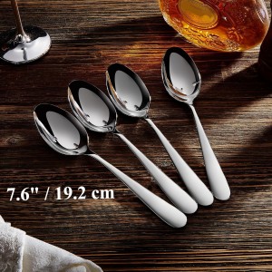 KEAWELL Premium Louise Spoons Set, Set of 4, 18/10 Stainless Steel, Exceptional mirror finish, Dishwasher Safe (7.6