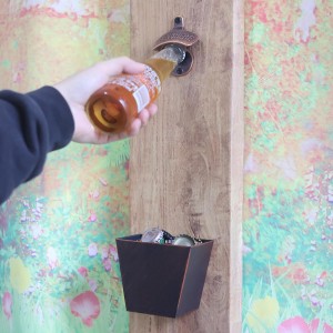 Vintage Copper Bottle Cap Opener Wall Mount, Retro Beer Bottle Opener with Screws for Homes Kitchen (Pack of 2)