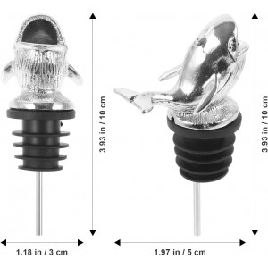 Sea Whale Wine Pourer, Zinc Alloy Silver Wine Spout, Aerator for Red and White Wine, Home Bar Accessory, Smooth Pouring, Enhances Flavor and Aroma