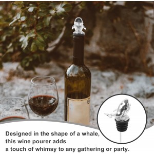 Sea Whale Wine Pourer, Zinc Alloy Silver Wine Spout, Aerator for Red and White Wine, Home Bar Accessory, Smooth Pouring, Enhances Flavor and Aroma