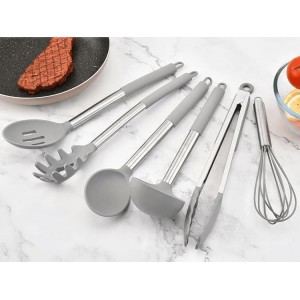 Seido 15-Piece Silicone Kitchen Utensil Set with Stainless Steel Handles, Heat-Resistant Cooking Tools