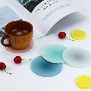 Drink Coasters Light Blue Coaster Set of 4, Acrylic Coasters for Drinks Heat Resistant Cup Coasters for Table, Tabletop Protection Mats for Mugs and Cups