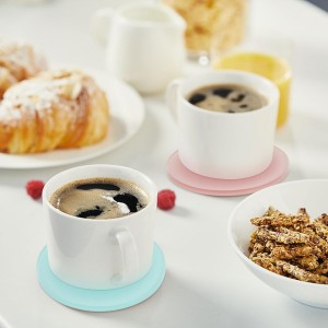 Drink Coasters Light Blue Coaster Set of 4, Acrylic Coasters for Drinks Heat Resistant Cup Coasters for Table, Tabletop Protection Mats for Mugs and Cups